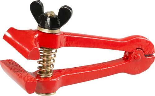 Kézi rugós szorító, Strend Pro Cork HV5315, piros, 150 mm, szárnyas anyával, öntöttvas test, acél rugó, ovális és szögletes részek befogásához