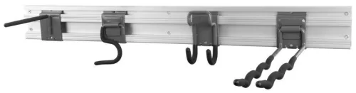 Fali szerszámtartó sín, Strend Pro G-mate GHS5, ezüst/szürke, szélesség: 80 cm, kampókkal és akasztókkal, falra szerelhető
