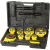 Kézi menetvágó készlet, Strend Pro PP3304.T062, sárga/fekete, 7 db (3/8", 1/2", 3/4", 1", 5/4", 6/4", 2") menetvágó fej, racsnis tokmány, 2 hosszabbítókar