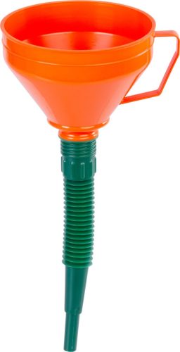 Üzemanyagkanna tölcsér, Strend Pro FFX160, narancssárga, flexibilis nyakkal, 160 mm