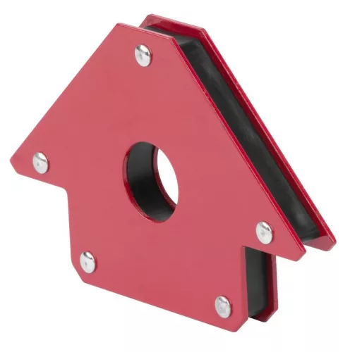Hegesztő mágnes, Strend Pro QJ6003, piros, 13,6 x 13,6 cm, 30 kg teherbírás, 45°, 90°, 135° szögtartáshoz