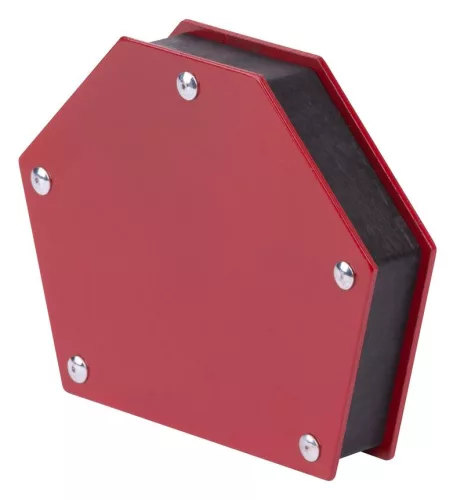 Hegesztő mágnes, Strend Pro QJ6015, piros, 14 x 11 cm, 30 kg teherbírás, 30°, 45°, 60°, 75°, 90° szögtartáshoz