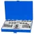 Menetfúró és menetmetsző készlet, Strend Pro SX1436, kék, 33 db, HSS acél, M3–M12 metrikus menetméretek, 1/4"-1/2" UNC menetméretek, 1/8"-1/4" BSP menetméretek