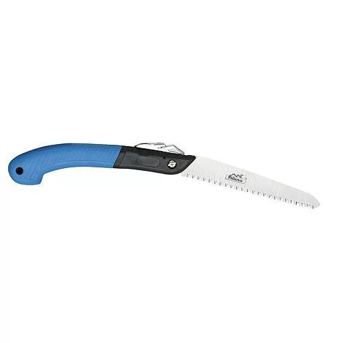 Kerti kézifűrész, Pilana, 22 5296, kék/fekete, 17 cm pengehossz, edzett acél penge, műanyag gumírozott fogantyú, összecsukható