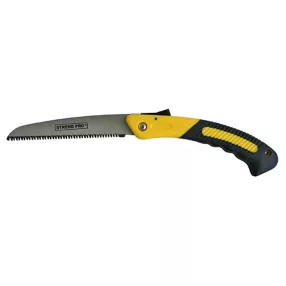   Kerti kézifűrész, Strend Pro Garden KT1001, sárga/fekete, 18 cm pengehossz, edzett acél penge, műanyag gumírozott fogantyú, összecsukható