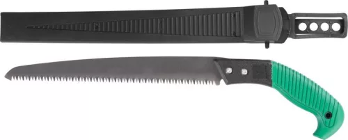 Kerti kézifűrész, Strend Pro Garden KT2048, zöld, 27 cm pengehossz, acél penge, műanyag fogantyú, tokkal