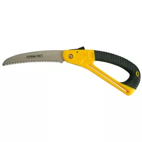   Kerti kézifűrész, Strend Pro Garden KT1015B, sárga/fekete, 18 cm pengehossz, acél penge, műanyag gumírozott fogantyú, összecsukható