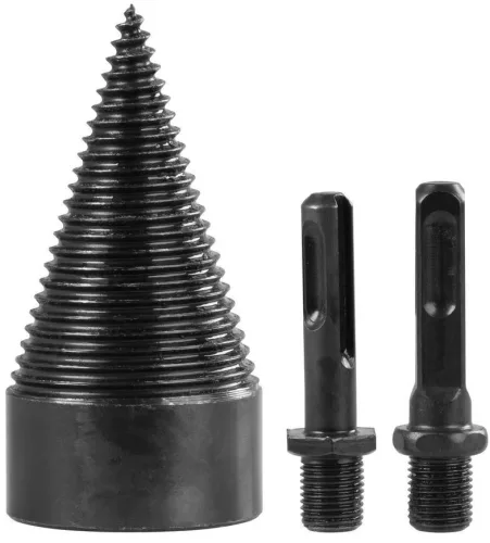 Fahasító kúp, Strend Pro, 50 mm, 2 db adapterrel (SDS Plus, 1/2" hatlap), keményfém acél, tartós, fához