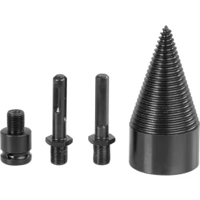   Fahasító kúp, Strend Pro Garden, fekete, 50 mm, 3 db adapterrel (SDS Plus,  1/2" hatlap, négyszögletes), acél, tartós, fához