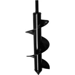   Földfúrószár, Strend Pro Garden, fekete, 8 x 25 cm, szénacél, hatszögletű (HEX) szár, csavarbehajtóhoz és fúróhoz, 80 mm spirál (TC226859)