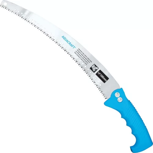 Kerti kézifűrész, Aquacraft 320076, kék, 35 cm pengehossz, szénacél penge, műanyag fogantyú, kétirányú vágás, ívelt