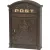Postaláda, Strend Pro Edgar, barna, 31,5 x 44,5 x 9,5 cm, porszórt acél, 2 kulccsal