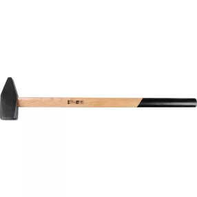   Lakatoskalapács, Strend Pro HM131, fekete, 5000 g, fa nyél, acél fej, DIN 1042, lapos/hegyes