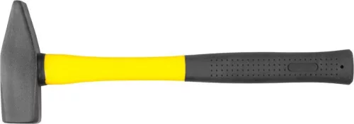 Lakatoskalapács, Strend Pro HM111, sárga/fekete, 1500 g, üvegszálas nyél, acél fej, DIN 1041, TUV/GS minősítés, lapos/hegyes