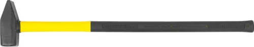 Lakatoskalapács, Strend Pro HM111, sárga/fekete, 3000 g, üvegszálas nyél, acél fej, DIN 1041, TUV/GS minősítés, lapos/hegyes