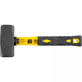   Lakatoskalapács, Strend Pro HS0524, sárga/fekete, 1500 g, üvegszálas nyél, acél fej, DIN 6475, lapos/lapos