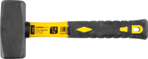 Lakatoskalapács, Strend Pro HS0524, sárga/fekete, 1500 g, üvegszálas nyél, acél fej, DIN 6475, lapos/lapos
