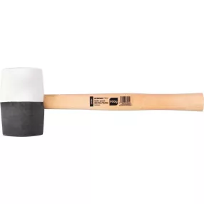   Gumikalapács, Strend Pro HM232, fekete/fehér, 910 g, fa nyél, gumi fej