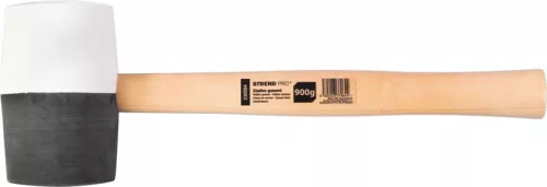 Gumikalapács, Strend Pro HM232, fekete/fehér, 910 g, fa nyél, gumi fej
