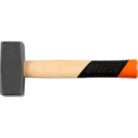   Kőműveskalapács, Strend Pro Premium HS1008, szürke, 2000 g, fa nyél, acél fej, lapos/lapos