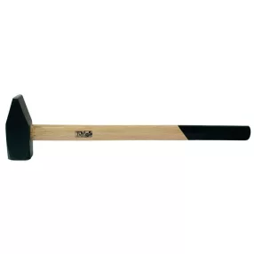   Lakatoskalapács, Strend Pro HM131, fekete, 4000 g, fa nyél, acél fej, DIN 1042, lapos/hegyes, 70 cm nyél