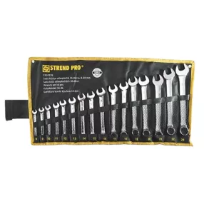   Csillag-villáskulcs-készlet, Strend Pro HR31585, ezüst, 16 részes, 8–24 mm, Cr-V