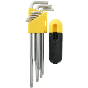   Torxkulcs-készlet, Strend Pro HK7008, ezüst/sárga, 9 részes, T10, T15, T20, T25, T27, T30, T40, T45, T50, Cr-V