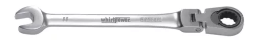 Racsnis csillag-villáskulcs, Whirlpower 1244-13 FlexiGear T72, ezüst, 19 mm, Cr-V, 180°-ban állítható fej
