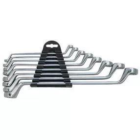  Csillagkulcs-készlet, Strend Pro HR32581, ezüst, 8 részes, 6–22 mm, Cr-V, 75°-ban hajlított