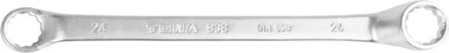 Csillagkulcs, Tona Expert 838.6, ezüst, 24 és 26 mm, Cr-V, DIN 838, 75°-ban hajlított