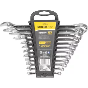   Csillag-villáskulcs-készlet, Strend Pro HR31584, ezüst, 12 részes, 6–22 mm, Cr-V