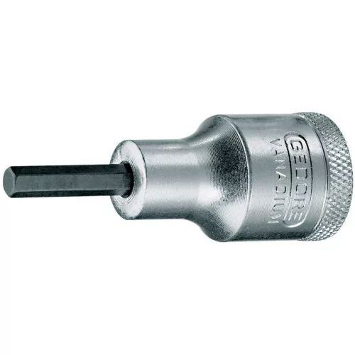 Dugófej, Gedore IN19-10, ezüst, 10 mm, 1/2", Cr-V, hatlapú