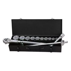   Dugókulcs-készlet, Whirlpower 1616-0121, fekete doboz, 21 részes, 3/4", racsnis