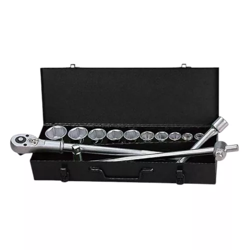 Dugókulcs-készlet, Whirlpower 1616-0121, fekete doboz, 21 részes, 3/4", racsnis