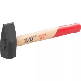   Lakatos kalapács, Juco, fekete, 1000 g, fa nyél, acél fej, DIN 6475, lapos/hegyes