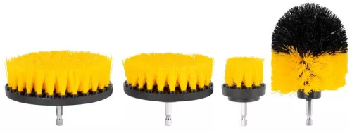 Fúró-csavarozó tisztítókefe készlet, Strend Pro, 4 db, hatszög (HEX) befogás, különböző átmérők (5–12,7 cm)