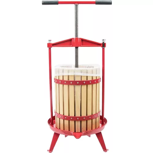 Gyümölcsprés, Strend Pro Garden Harvester, 14 l, keretes, fa, csavarnyomásos, lépréseléshez, szűrőzsákkal