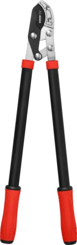 Ágvágó olló, Strend Pro Premium, fekete/piros, 70,5 cm, acél nyél, acél penge, maximum 35 mm átmérő, áttételes