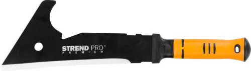 Bozótvágó kés, Strend Pro Premium M180A, fekete/narancs, 27 cm/18 cm pengehossz, szénacél penge, üvegszálas nyél, TPR markolat, élvédő