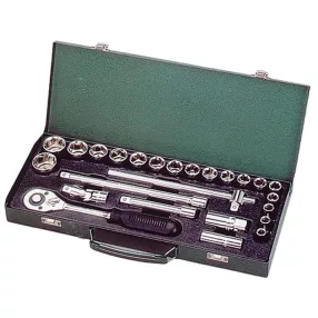   Dugókulcs-készlet, Honiton 4000255-1, 25 részes, 1/2", Cr-V, racsnis, hosszabbítók, kardáncsukló, gyertyakulcsok