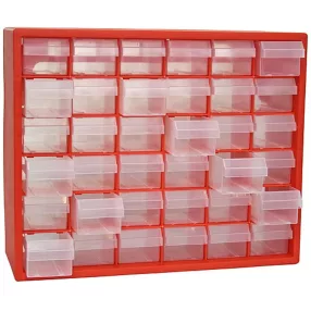   Rendszerező polc, Strend Pro SBx3045, 40,5 x 14 x 33 cm, piros, falra szerelhető, 36 tárolóhely, PVC, 25 kg teherbírás
