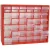Rendszerező polc, Strend Pro SBx3045, 40,5 x 14 x 33 cm, piros, falra szerelhető, 36 tárolóhely, PVC, 25 kg teherbírás
