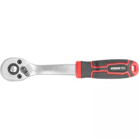   Racsnis kulcs, Strend Pro Premium ComfortGrip DL300, ezüst/fekete, 1/4", váltás karral, szénacél, 155 mm