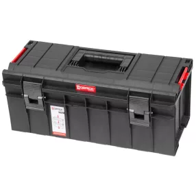   Szerszámosdoboz, Qbrick Patrol System Pro 600 Basic, 54,5 × 27 × 24,6 cm, fekete, 22 l, tömítéssel, fedélbe épített vágásvezetővel, poliamid oldalsó csatlakozókkal