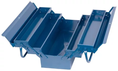 Szerszámosdoboz, Strend Pro TB101E, 53 x 20 x 21 cm, kék, 5 részes, fém, műhelybe, szerszámok áttekinthető tárolásához