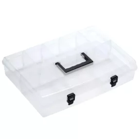   Rendszerező láda, Prosperplast Unibox NUN16, 8,5 x 29,8 x 40 cm, átlátszó, 6 rekesz, zárral, kényelmes fogantyúval