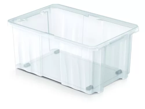 Rendszerező doboz, Prosperplast Cargo NCC24, 60 x 40 x 26 cm, átlátszó, műanyag, fedél nélküli, kerekes, könnyű