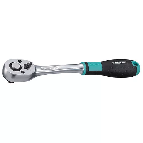 Racsnis kulcs, Whirlpower 16142-03, ezüst/fekete, 1/2", váltás karral, Cr-V, 260 mm