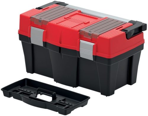Szerszámosdoboz, Prosperplast Aptop Plus KAP5025, 45,8 x 25,7 x 24,5 cm, fekete, hordozható, praktikus