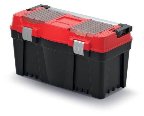Szerszámosdoboz, Prosperplast Aptop Plus KAP6030, 59,8 × 28,6 × 32,7 cm, fekete, többfunkciós, hordozható, fogantyúval